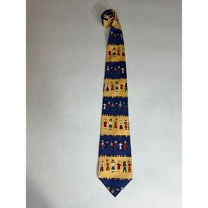 Save the Children of the World Silk Tie Blue Yellow USA Made